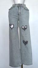 Load image into Gallery viewer, Embellished Heart Denim Pants
