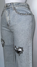 Load image into Gallery viewer, Embellished Heart Denim Pants
