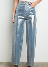 Load image into Gallery viewer, Metallic Foil Denim Pants
