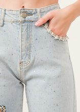 Load image into Gallery viewer, Embellished Heart Denim Pants
