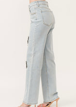 Load image into Gallery viewer, Embellished Heart Denim Pants
