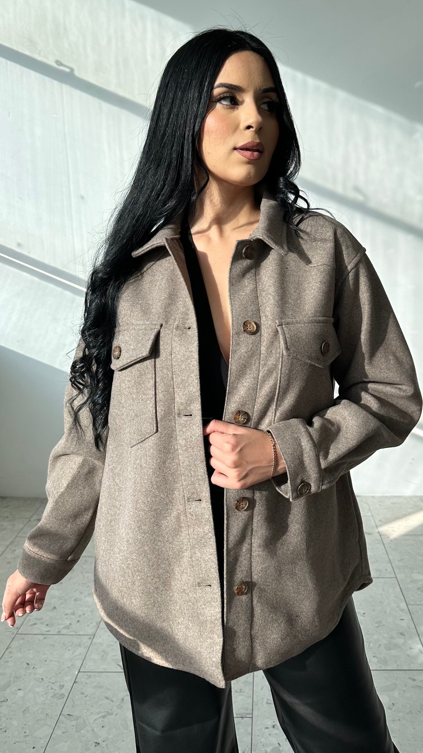 Madelyn Oversized Shacket Mocha